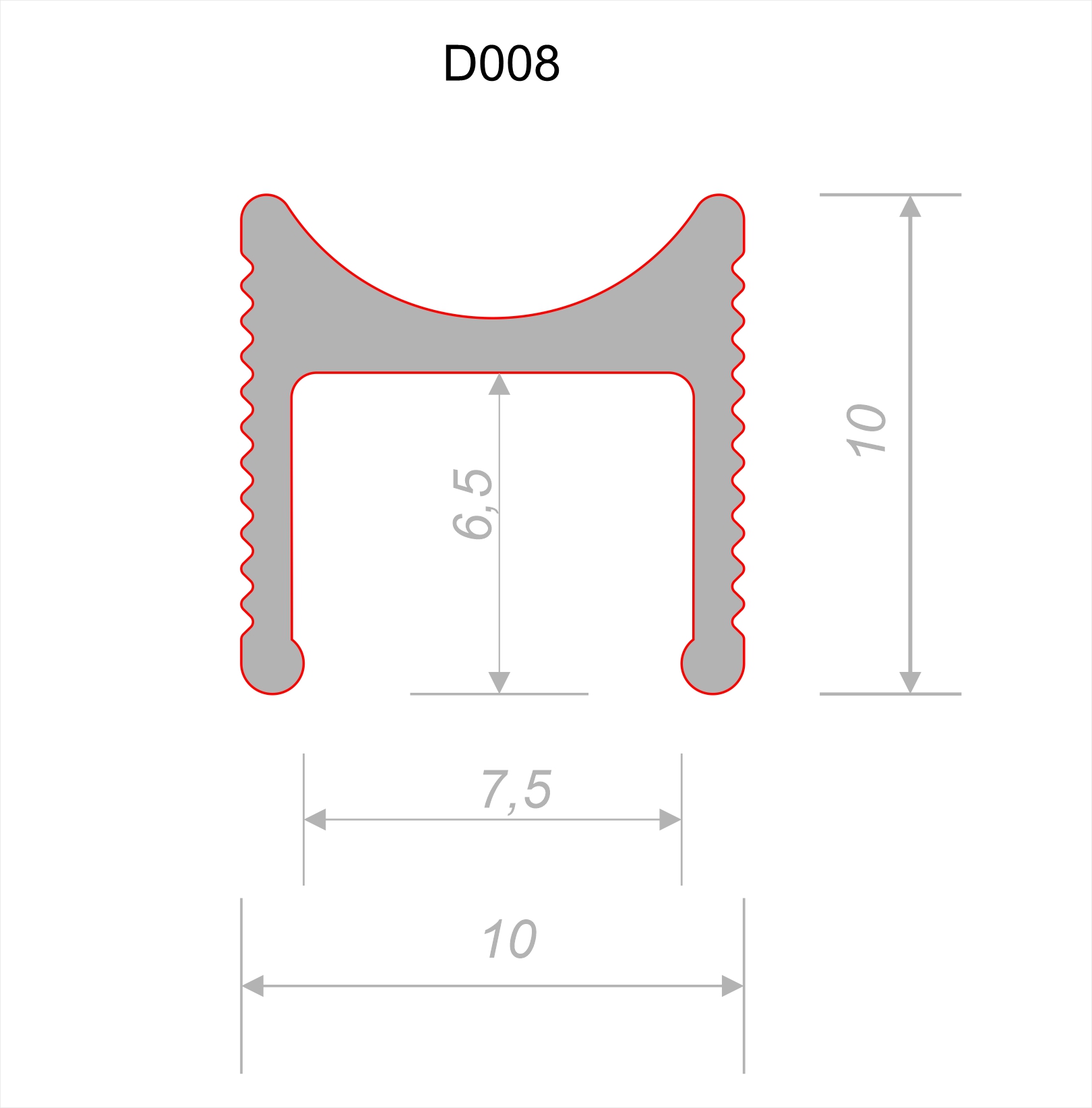 Теневой профиль Decaro Engineering D008 Черный 3,0 м
